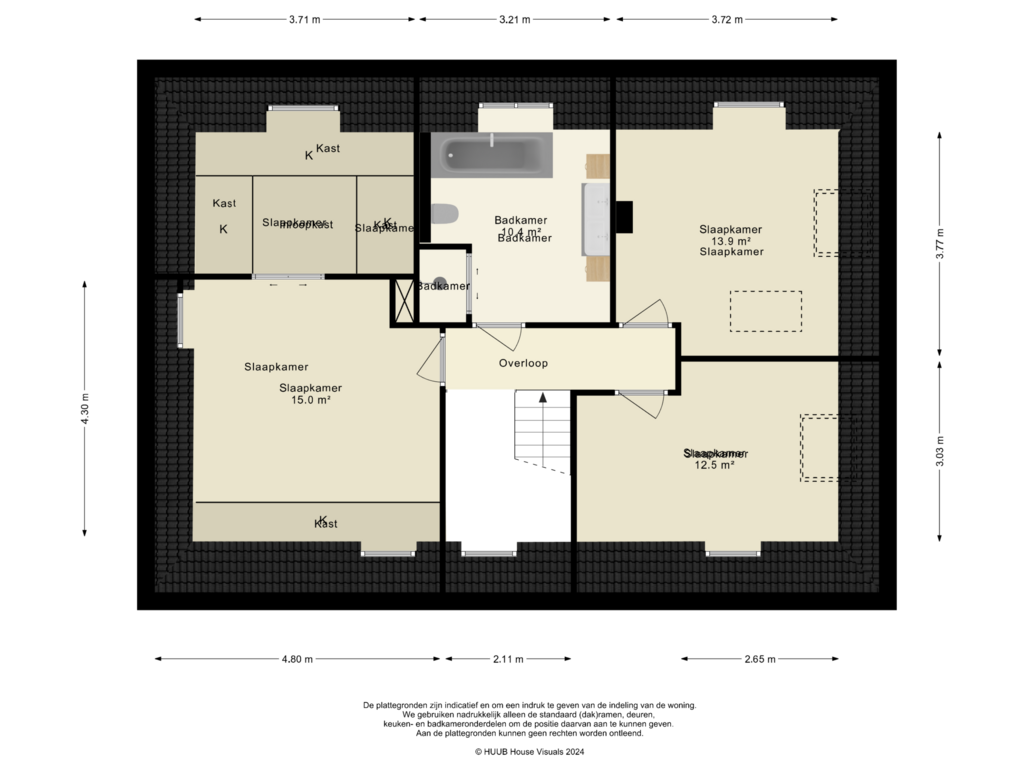 Bekijk plattegrond van 1e Verdieping van Hachimanstraat 13