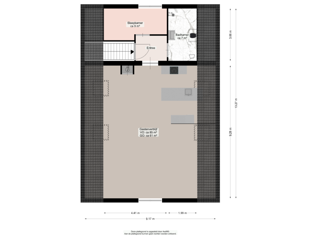 Bekijk plattegrond van Bijgebouw verdieping van Appelbergenweg 4