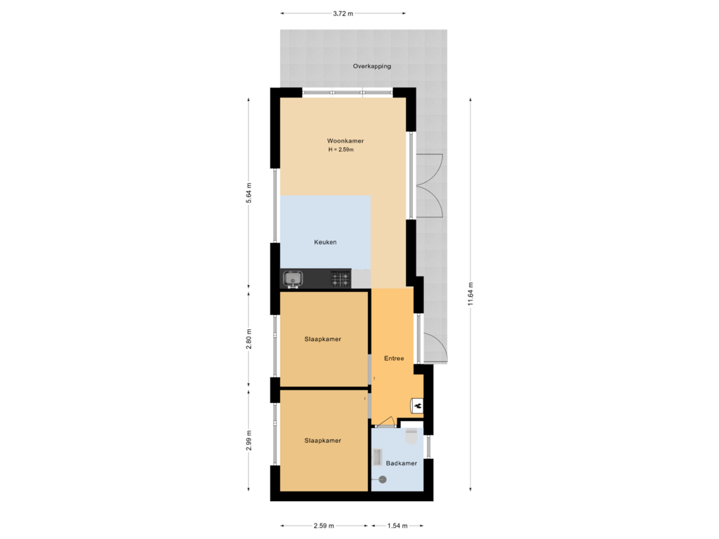 Bekijk plattegrond van Begane grond van Putterweg 70-302