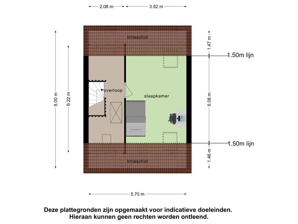 Bekijk plattegrond van 2e verdieping van Oscar Wildelaan 5