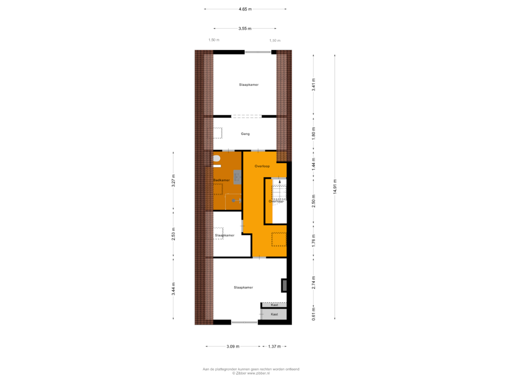 Bekijk plattegrond van Tweede Verdieping van Voorstraat 32