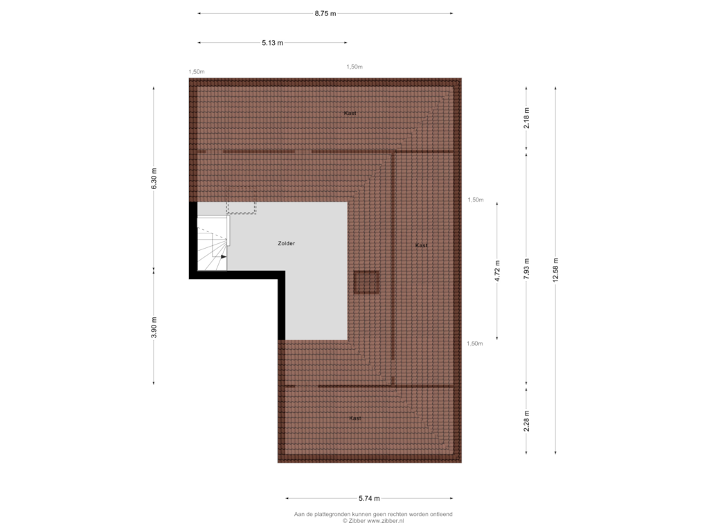 Bekijk plattegrond van Zolder van Kosterhof 15