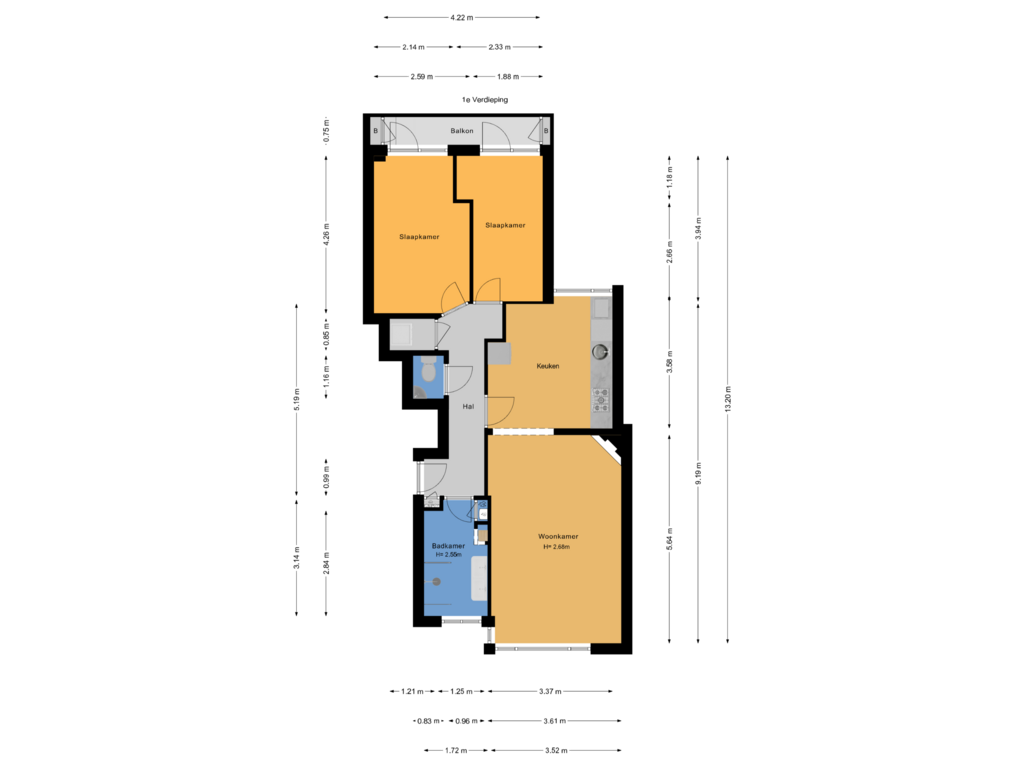 Bekijk plattegrond van 1e Verdieping van Van Beuningenstraat 18-A