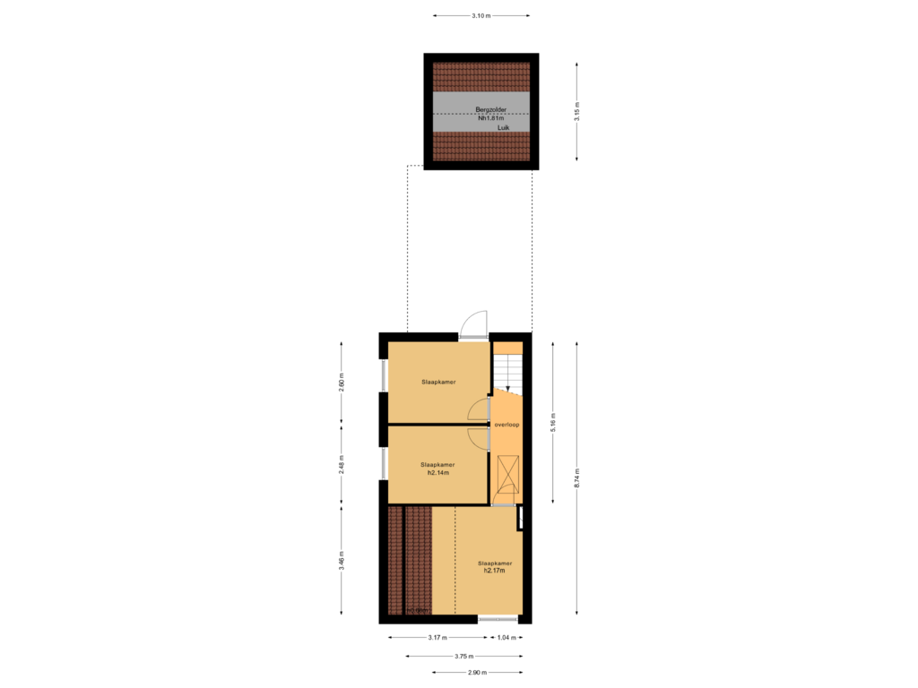 Bekijk plattegrond van Eerste verdieping van Burg van Rielstraat 24