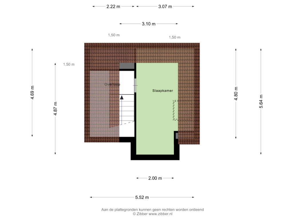 View floorplan of Tweede verdieping of Noorddijkerweg 15