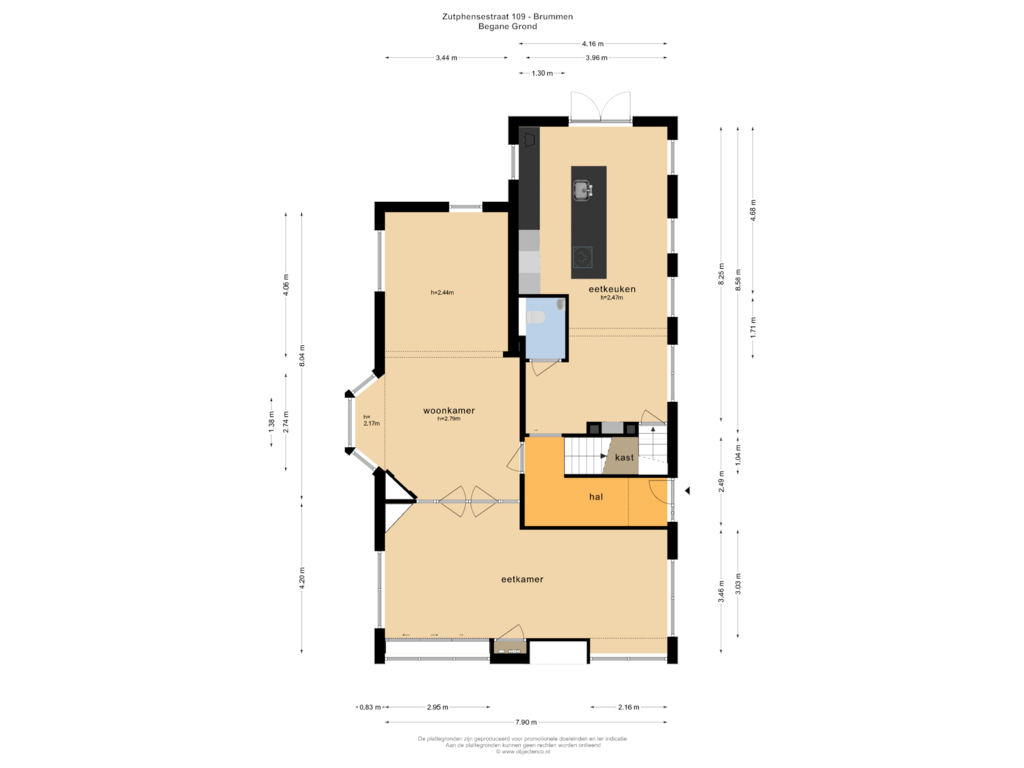 View floorplan of BEGANE GROND of Zutphensestraat 109