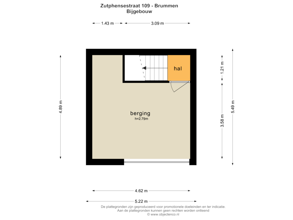 View floorplan of BIJGEBOUW of Zutphensestraat 109