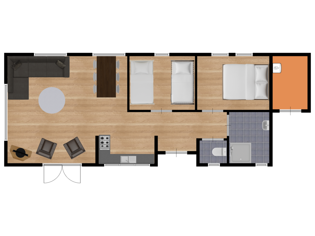 View floorplan of begane grond of Helleweg 8-118