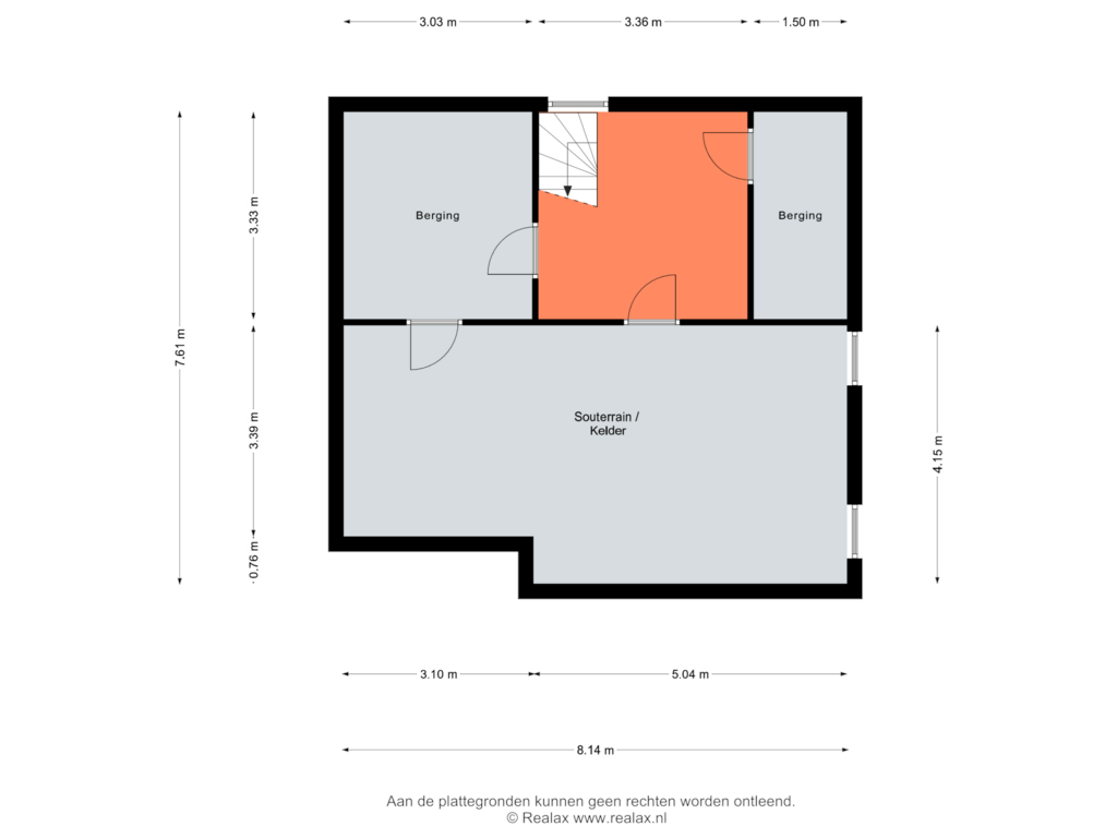 Bekijk plattegrond van Souterrain van Oude Deldensestraat 22