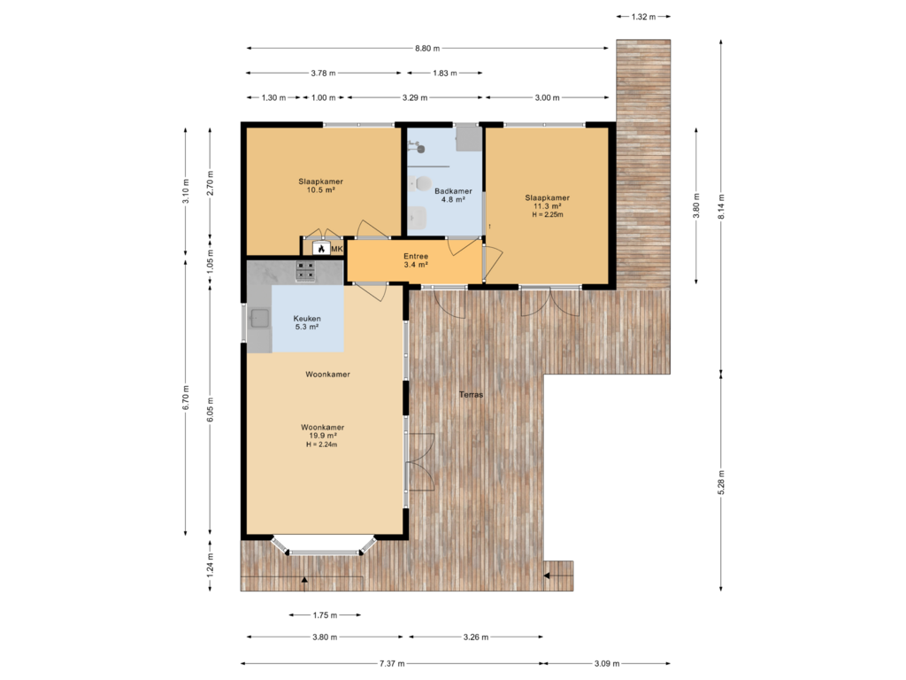 Bekijk plattegrond van Begane grond van Grote Siege 66