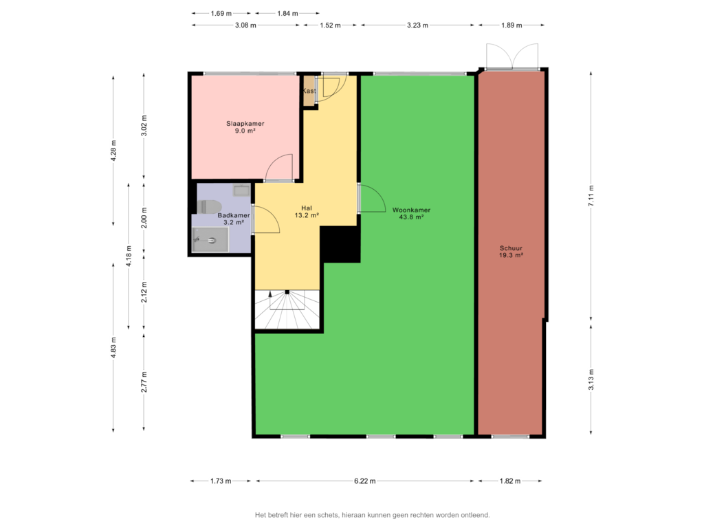 View floorplan of Begane grond of Oudezijl 6