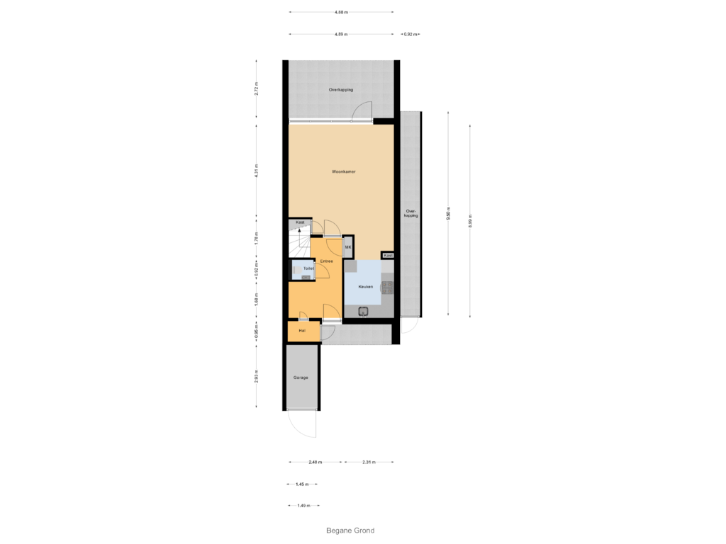 Bekijk plattegrond van Begane Grond van Herman Teirlinckstraat 42