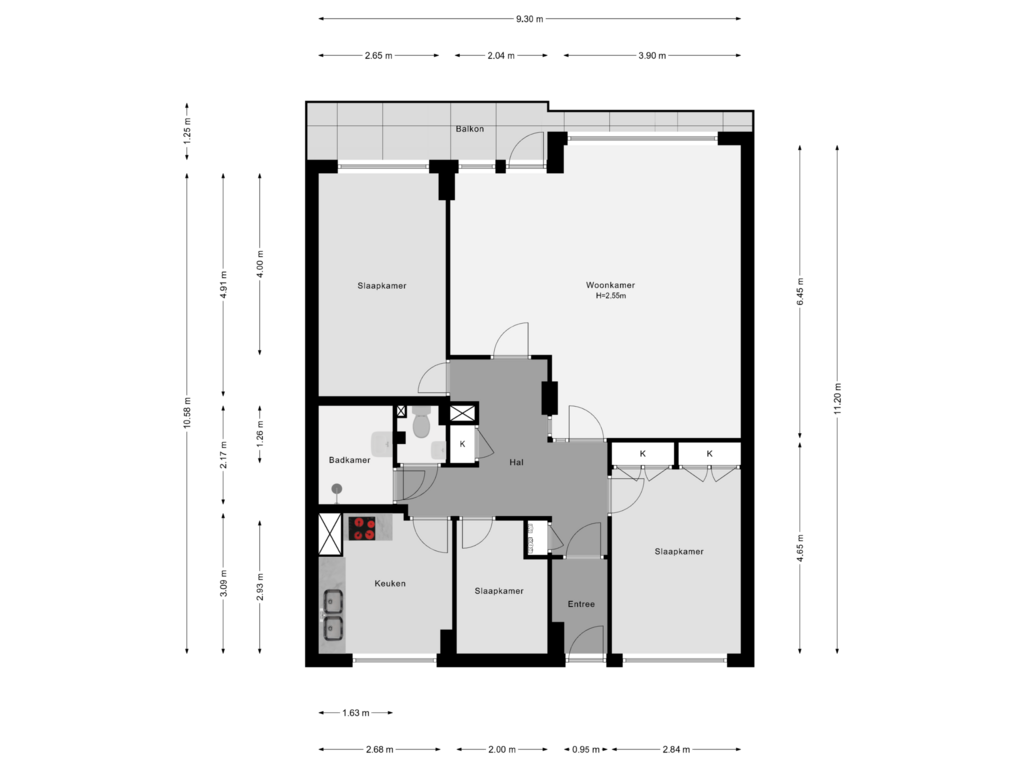 View floorplan of 1e Verdieping of Cordell Hullplaats 305