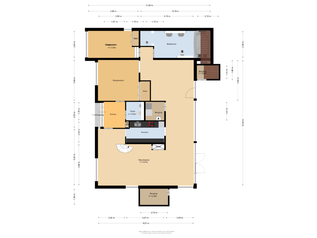 Bekijk plattegrond van Begane grond van Kreitenborg 19