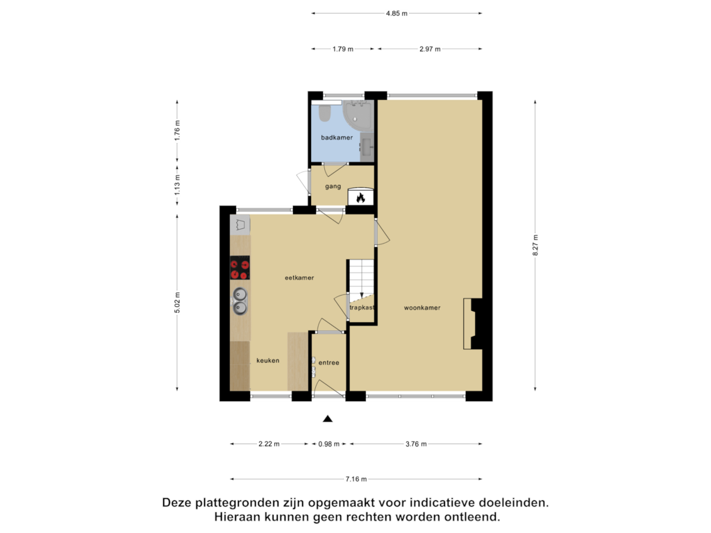 Bekijk plattegrond van Begane Grond van Veer 6