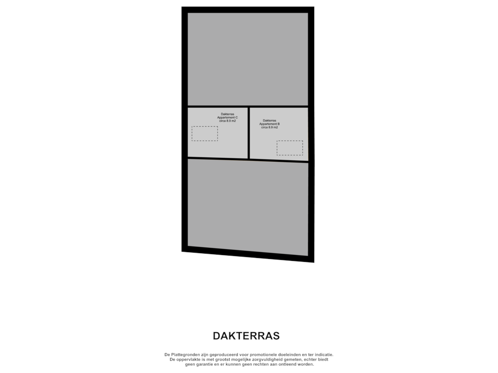 View floorplan of Dakterras of Utrechtseweg 44-C