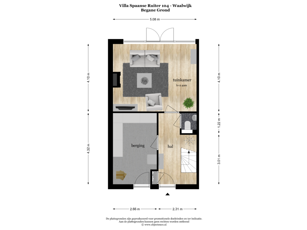 View floorplan of Begane Grond of Villa Spaanse Ruiter 104