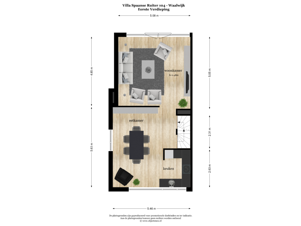 View floorplan of Eerste Verdieping of Villa Spaanse Ruiter 104