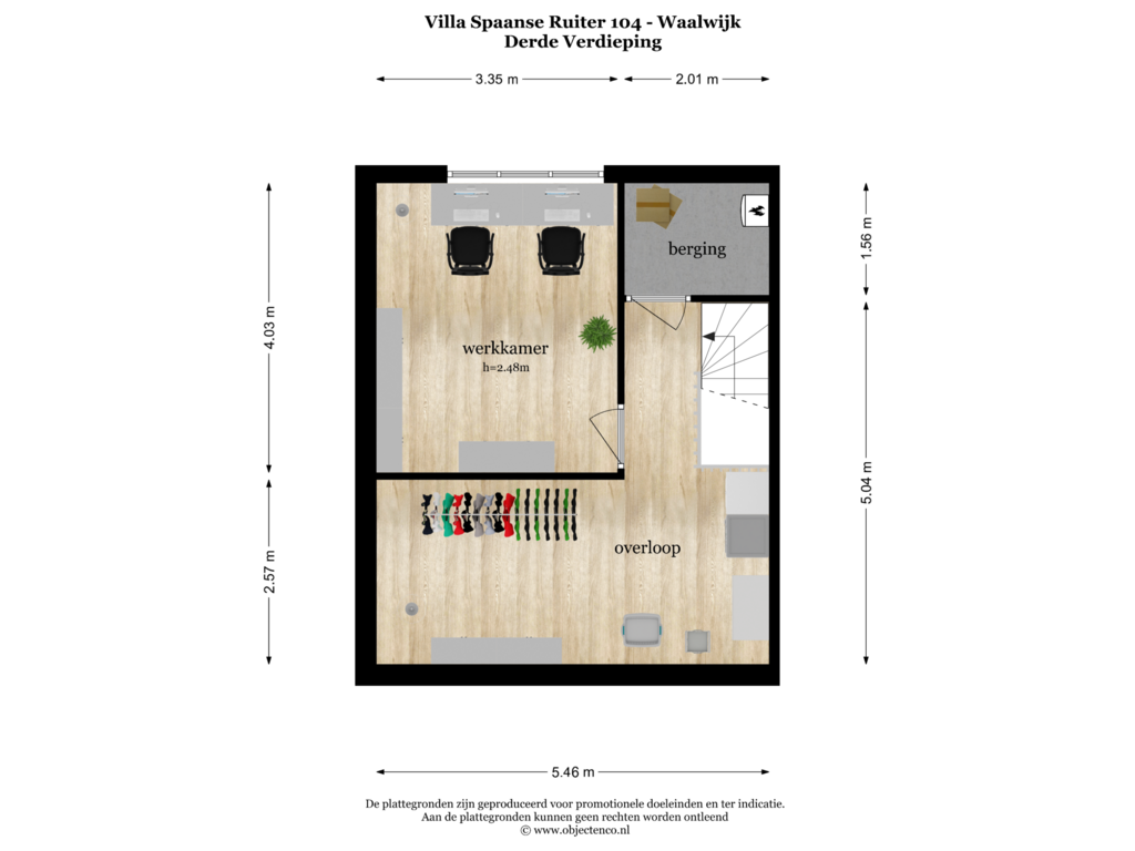 View floorplan of Derde Verdieping of Villa Spaanse Ruiter 104