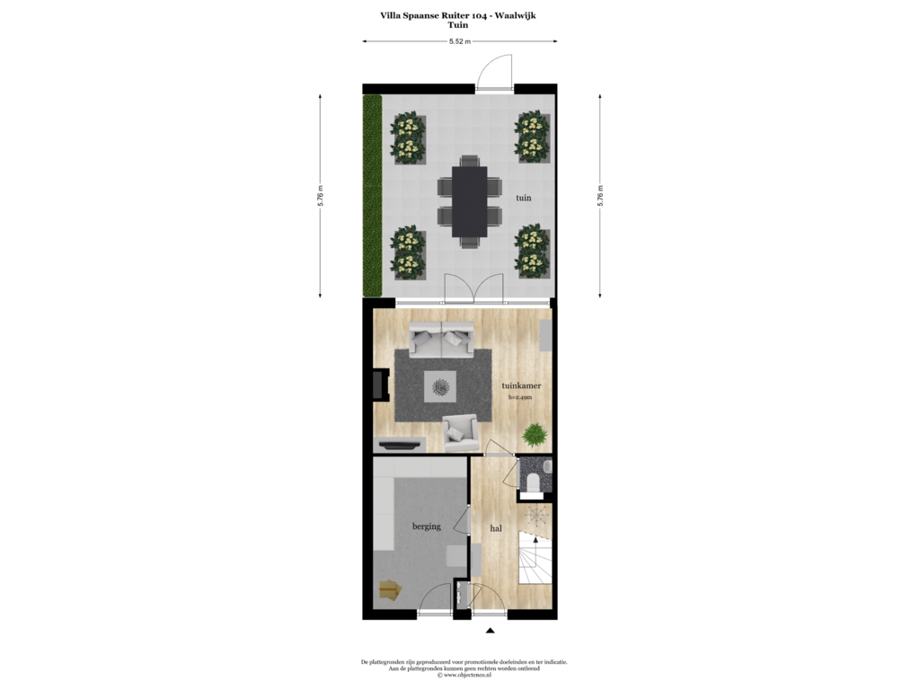 View floorplan of Tuin of Villa Spaanse Ruiter 104