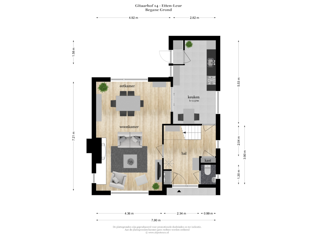 Bekijk plattegrond van BEGANE GROND van Gitaarhof 14