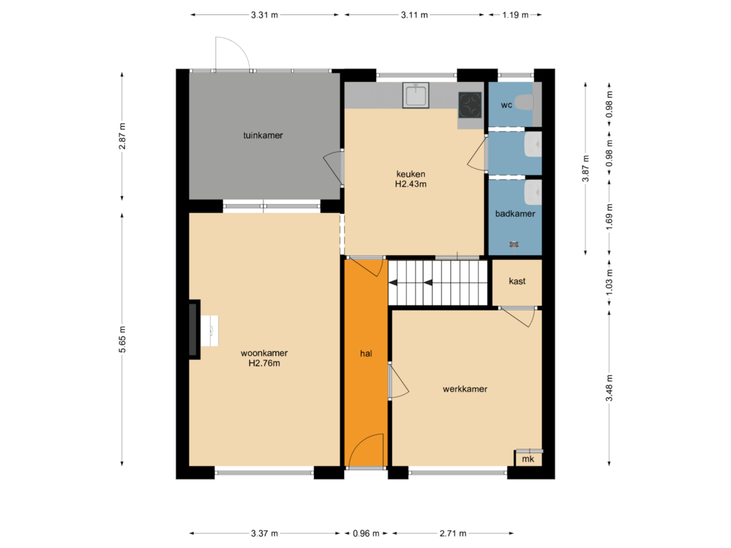 Bekijk plattegrond van Begane grond van Kruisstuk 5