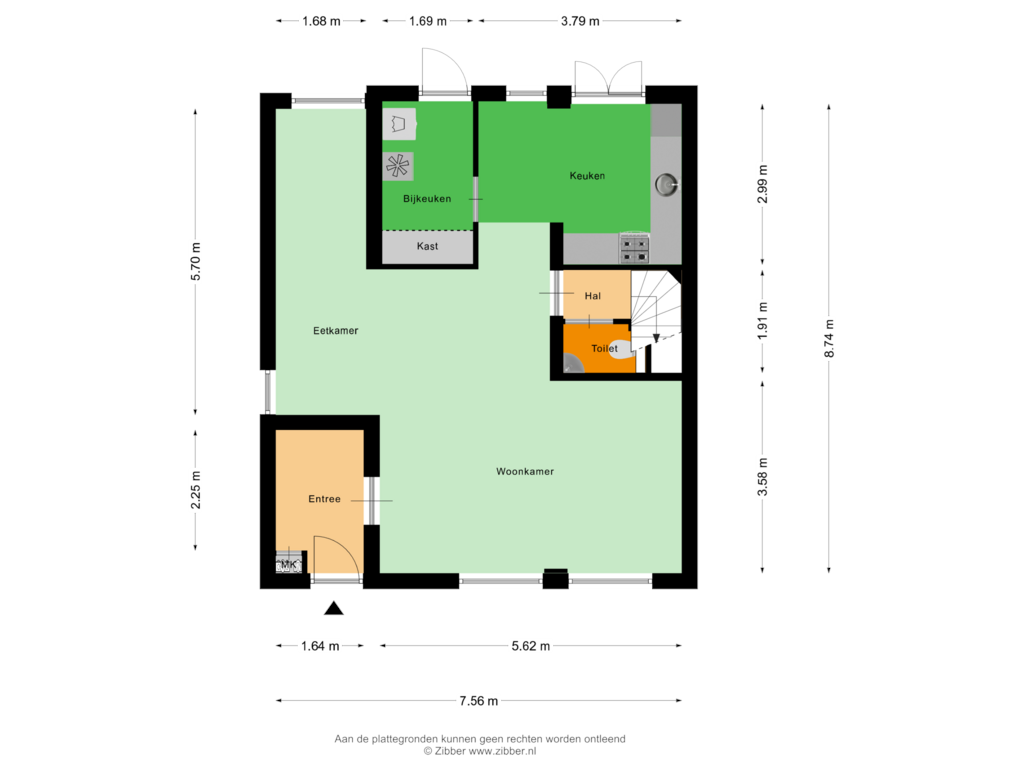 View floorplan of Begane Grond of Baselaarshoef 8