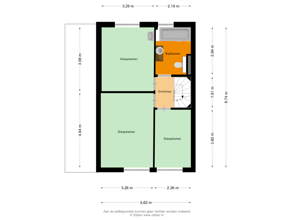 View floorplan of Eerste Verdieping of Baselaarshoef 8