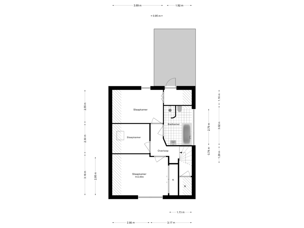 Bekijk plattegrond van 1e Verdieping van Koningsweg 10