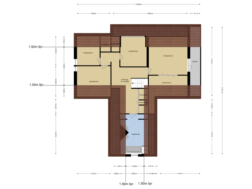 View floorplan of Eerste Verdieping of Driestweg 4