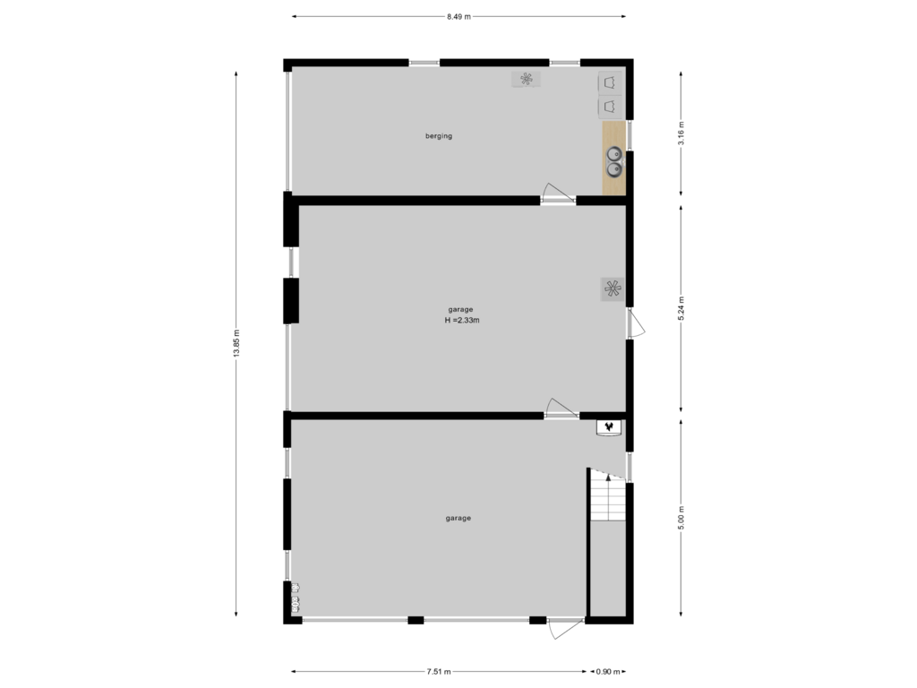 View floorplan of Bijgebouw of Driestweg 4