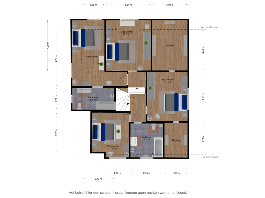 Bekijk plattegrond van 1e verdieping van Tilstraat H 11