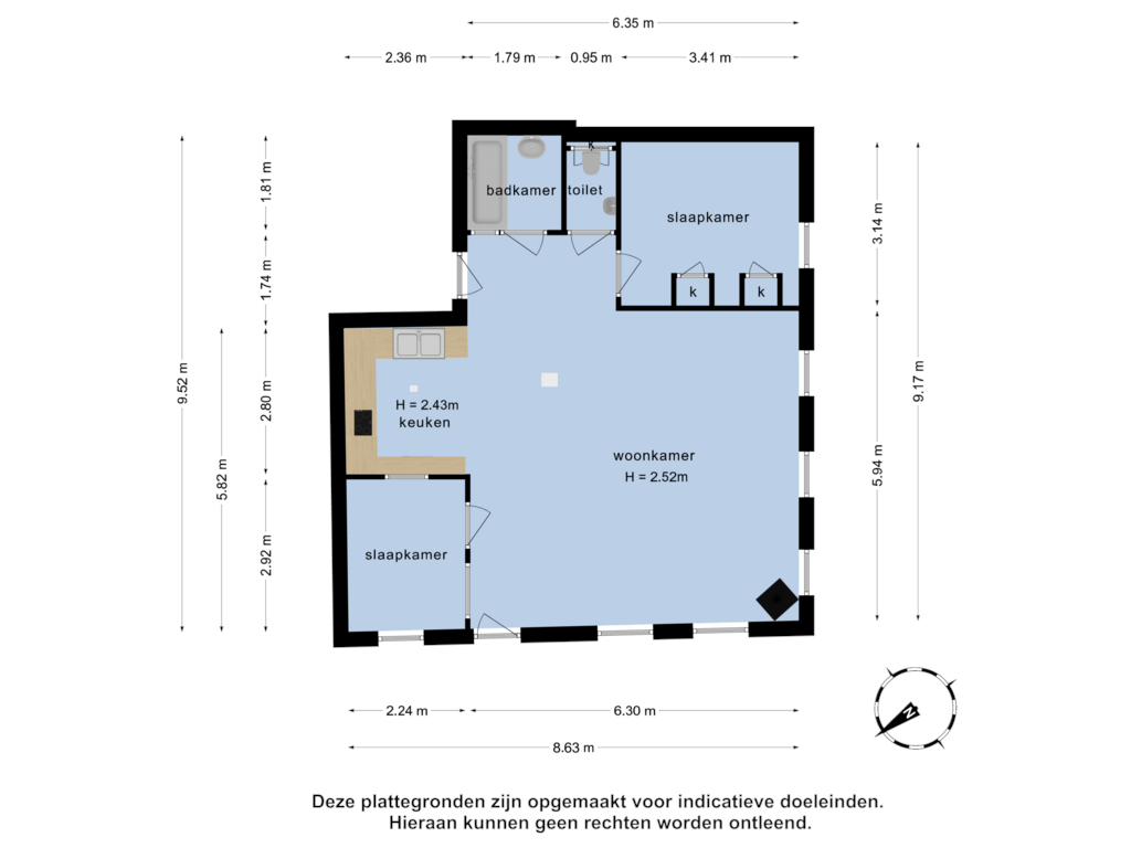 View floorplan of Begane grond of Uitdammer Dorpsstraat 1-D