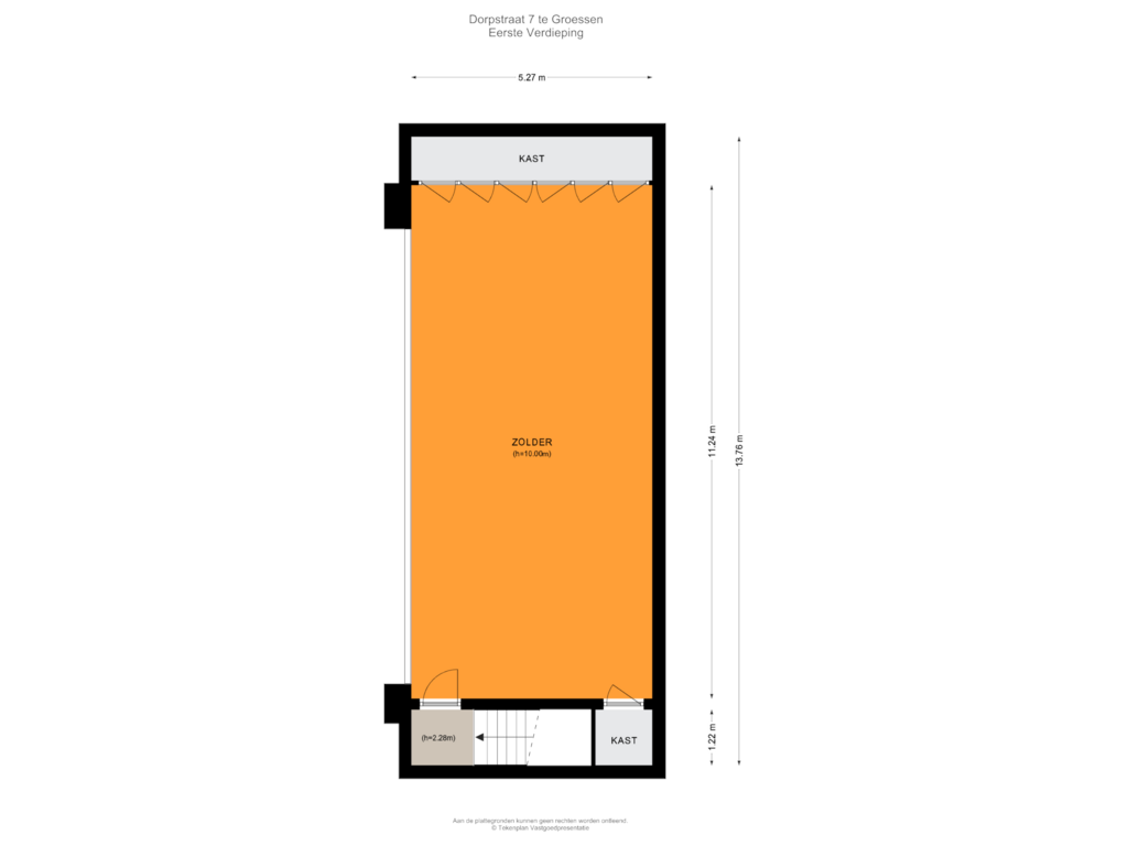 Bekijk plattegrond van Eerste Verdieping van Dorpstraat 7