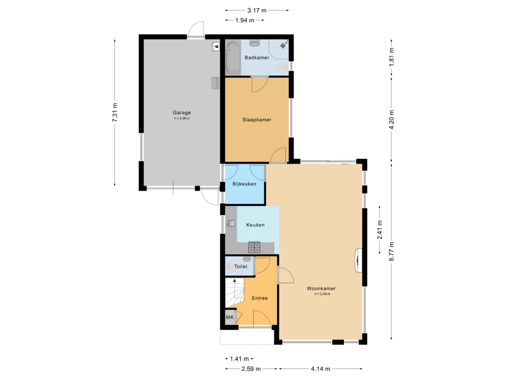 Bekijk plattegrond van Begane grond van Irissenstraat 8