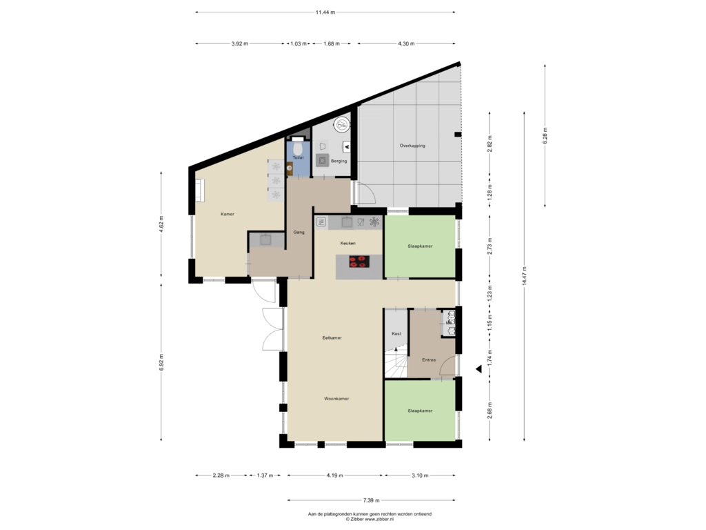 Bekijk plattegrond van Begane grond van Korenbloemstraat 14