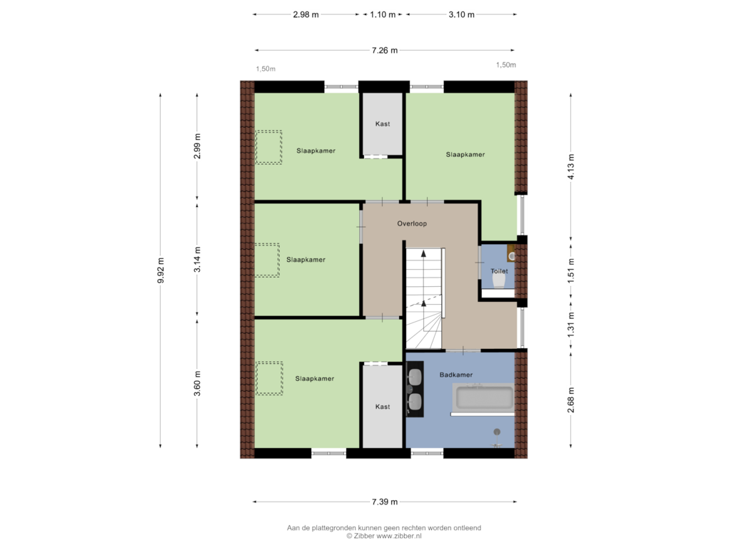 Bekijk plattegrond van Eerste verdieping van Korenbloemstraat 14