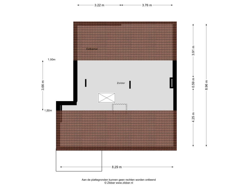 Bekijk plattegrond van Zolder van Ruischenborchstraat 16