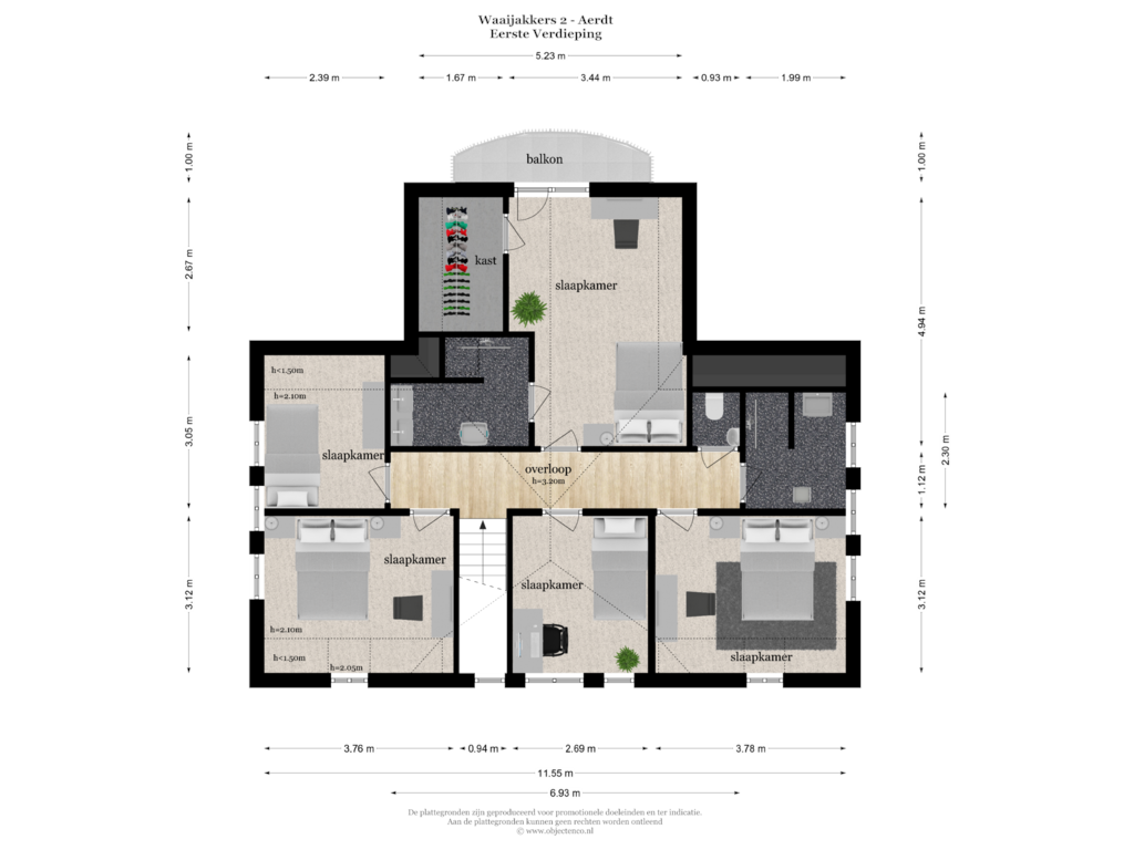 Bekijk plattegrond van Eerste Verdieping van Waaijakkers 2