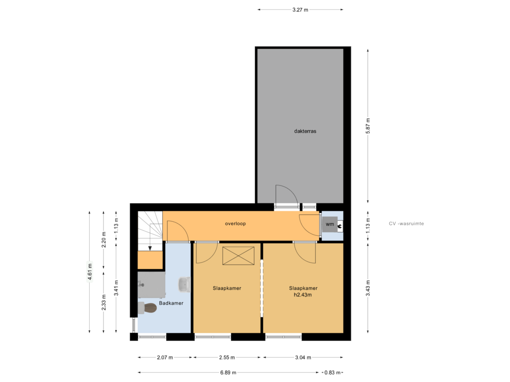 Bekijk plattegrond van Eerste verdieping van Burnierlaan 46