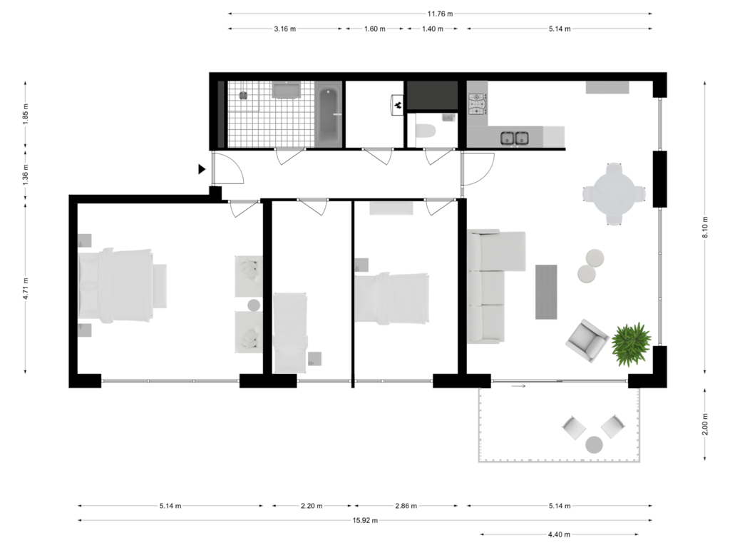 Bekijk plattegrond van Vierde verdieping van Andreasplein 81