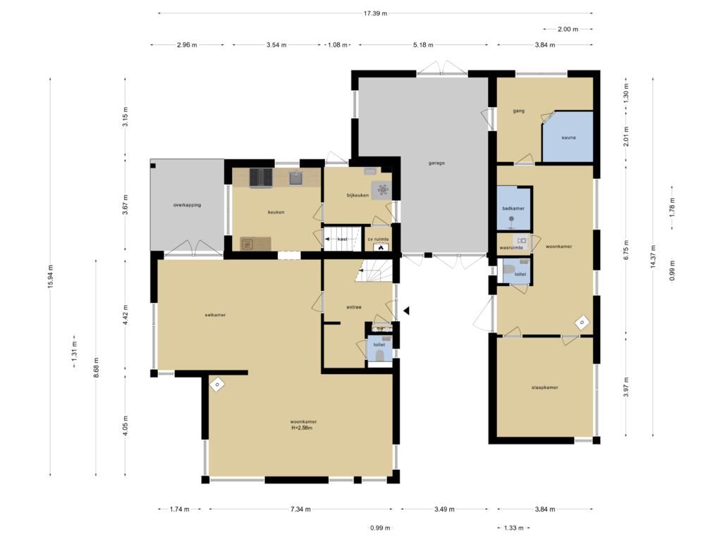 Bekijk plattegrond van Begane Grond van Doornspijkstraat 1