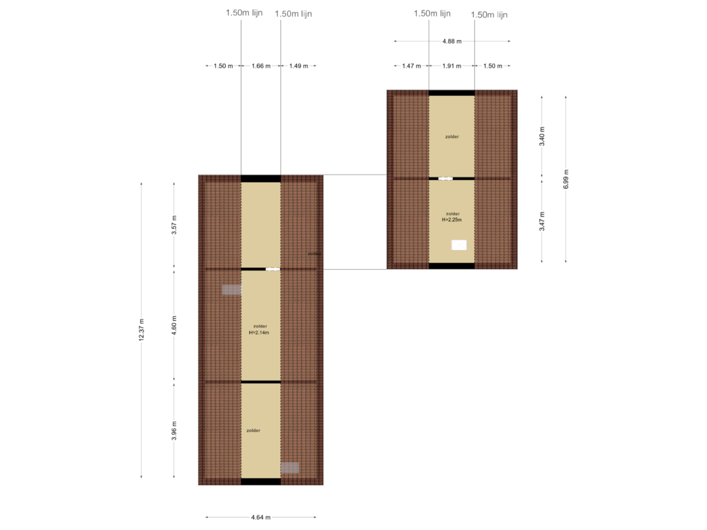 Bekijk plattegrond van Zolder van Doornspijkstraat 1