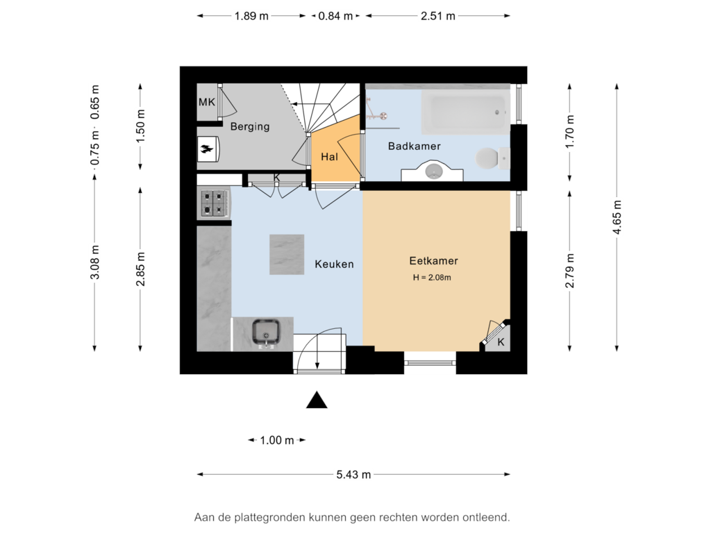 Bekijk plattegrond van Begane grond van Kerkbuurt 5