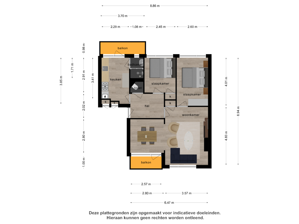 Bekijk plattegrond van appartement van Paul Krugerstraat 318