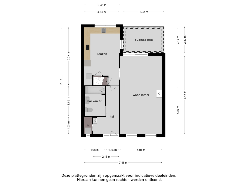 Bekijk plattegrond van Begane grond van Donze Visserstraat 89