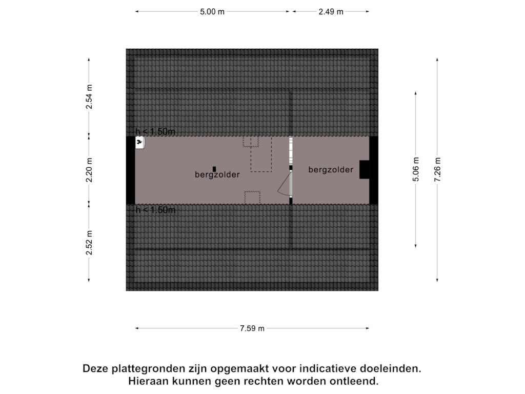 Bekijk plattegrond van Zolder van Donze Visserstraat 89