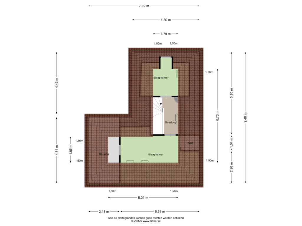 Bekijk plattegrond van Tweede Verdieping van Vosmaerstraat 3