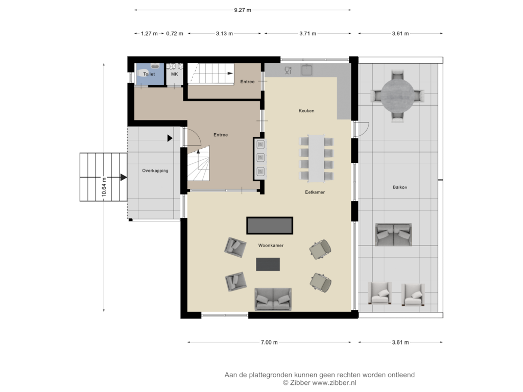 Bekijk plattegrond van Begane grond van Kloosterlaan 8