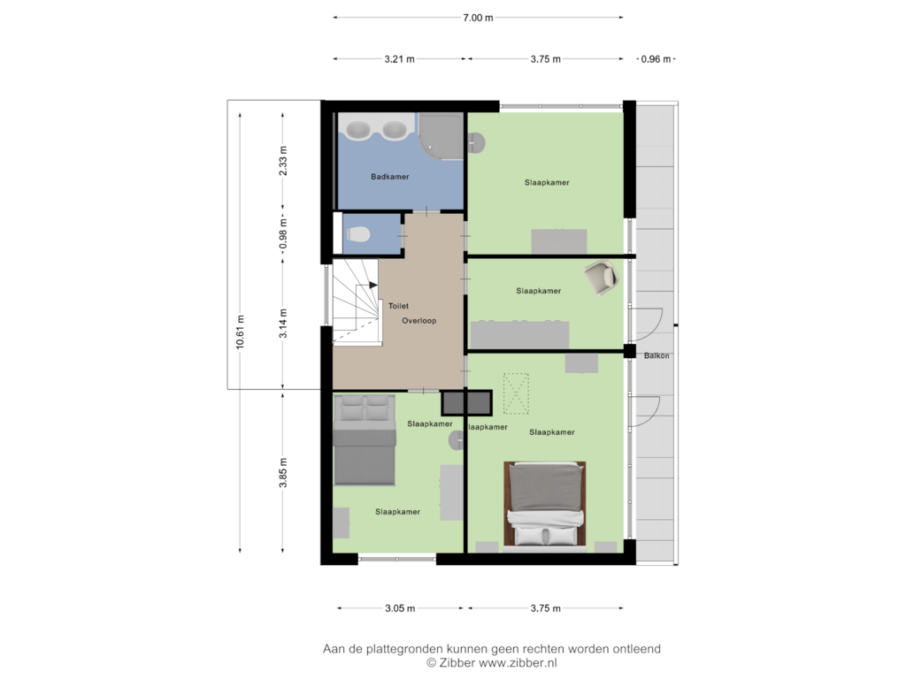 Bekijk plattegrond van Eerste Verdieping van Kloosterlaan 8